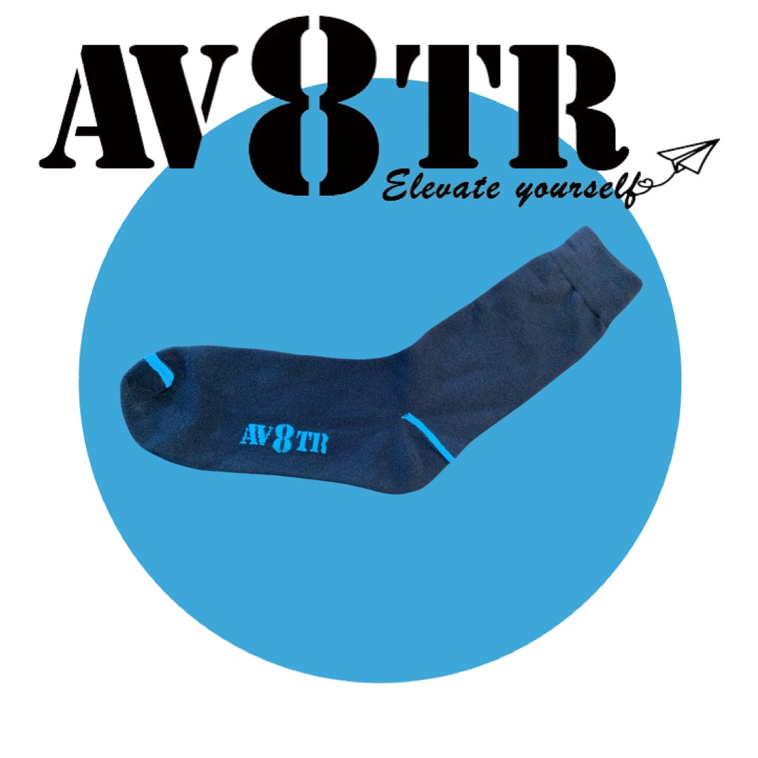 AV8TR Cotton Dress Socks, SIZE 7-11 - BLUE LINE