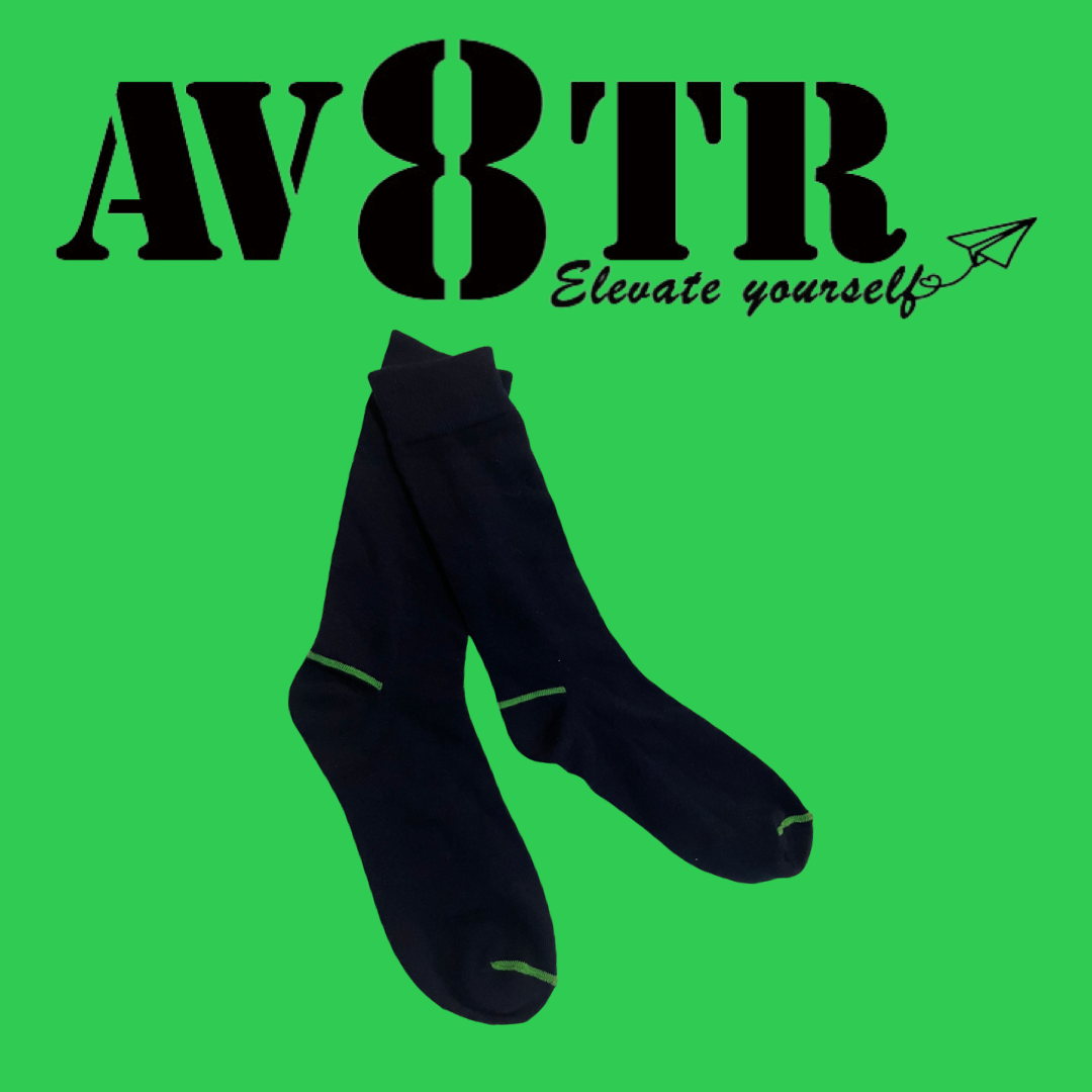 AV8TR BAMBOO Dress socks, SIZE 7-11, GREEN LINE
