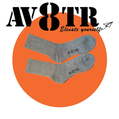 AV8TR MERINO Crew Socks -SIZE 7-11 - ORANGE LINE