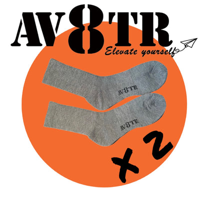 AV8TR MERINO Crew Socks -SIZE 7-11 - ORANGE LINE