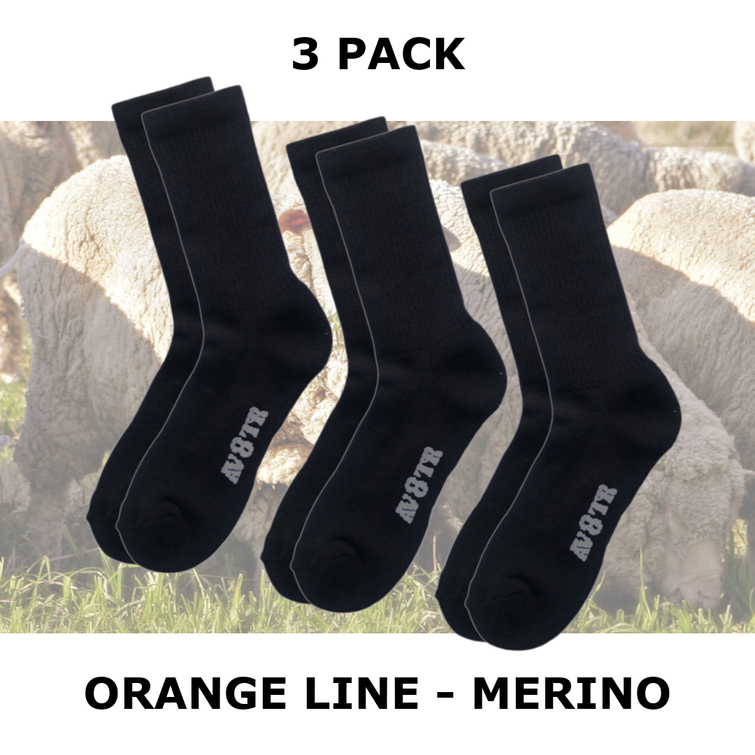 AV8TR MERINO Dress Socks - SIZE 7-11 - ORANGE LINE