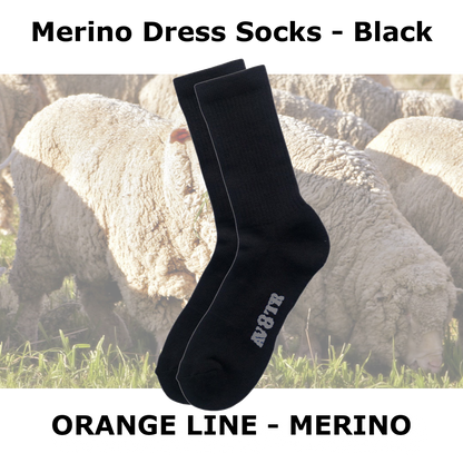 AV8TR MERINO Dress Socks - SIZE 7-11 - ORANGE LINE